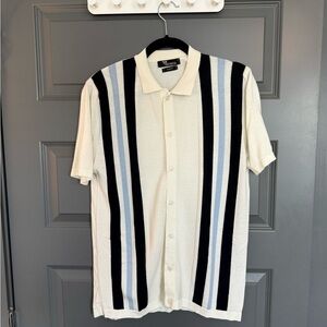 Classic White Striped Button Down Shirt